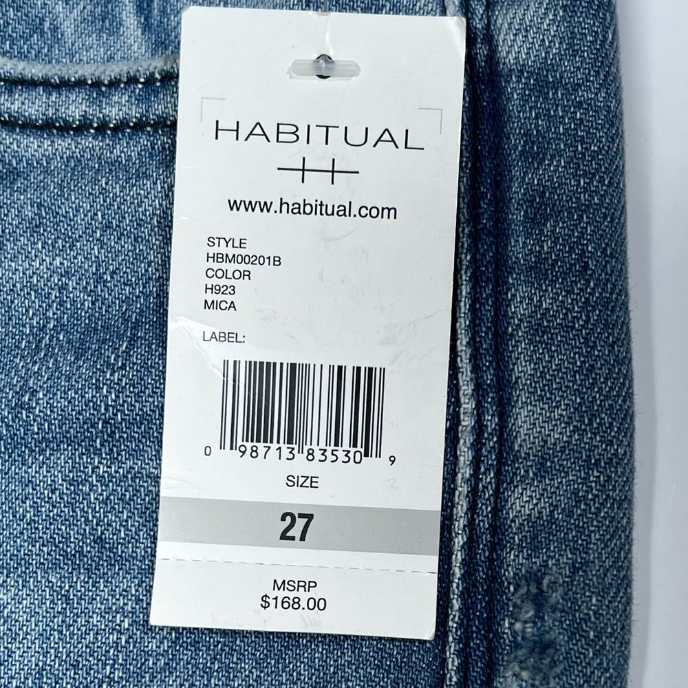 Habitual Pace High Rise Slim Straight Jeans 27 Light Wash Cropped Slit Hem - Picture 6 of 16